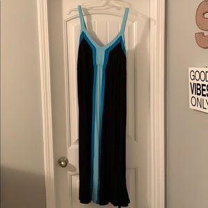 NAVY striped Strappy Maxi Dress